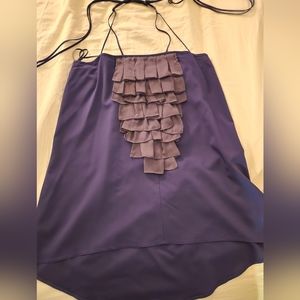 Two tone purple ruffle halter top size L, Hawks for Anthropologie